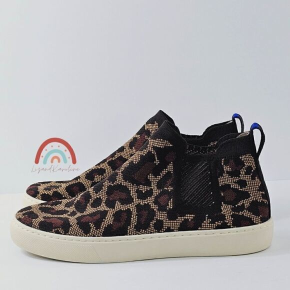 Rothy's Chelsea Wildcat Boot Leopard Cheetah High Top Slip On Sneakers - Picture 6 of 16